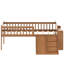 Structure de lit simple avec tablette de rangement, structure de lit en bois avec glissière et échelle, lit plateforme simple avec garde-corps, aucun sommier requis, assemblage facile-1833741493