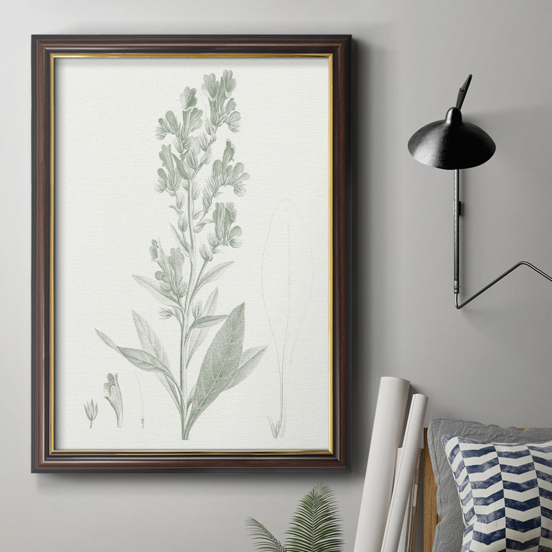 «Botanical Study in Sage III», peinture sur toile encadrée, H 20 po x l 16 po x P 2,5 po