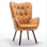 Fauteuil à oreilles de style Mid-Century moderne, fauteuil capitonné en tissu de polyester avec pieds évasés en bois massif pour le bureau de la chambre à coucher et du salon
