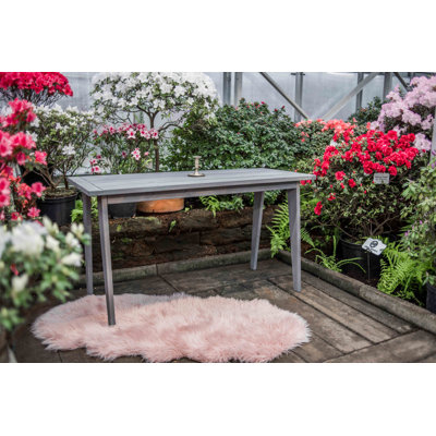 Dahlen Rectangular Solid Wood Outdoor Dining Table - 140 cm W 60 cm D