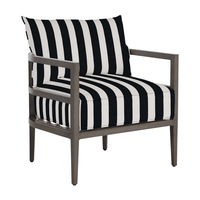Santa Barbara Patio Chair, Welt, Cabana Stripe Midnight, Standard Plus