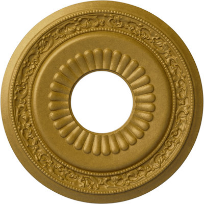 Endurathane Lauren Ceiling Medallion, 20 5/8"OD x 6 1/4"ID x 1 3/8"P (Fits Canopies up to 6 1/4"), Hand-Painted Pharaohs Gold Finish