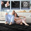 Tapis moelleux en mousse à mémoire de forme avec envers antidérapant de 9 pi x 12 pi, noir-686524566-686524567