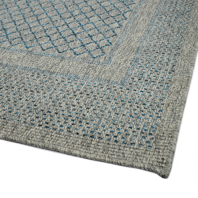 Modern Transitional Geometric Southwestern Textured High-Low Cut & Loop Area Rug, Rectangle 5'3" x 7'6"