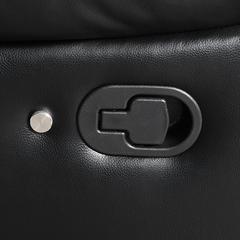 Canapé modulaire inclinable en cuir avec DEL et Bluetooth Aprea, Noir, L 100 po x P 100 po x H 41,5 po