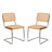 19.3" H Mid-Century Modern Cantilever Dining Chair with Cane Back and Seat, Metal Frame -1025147587-1034013907