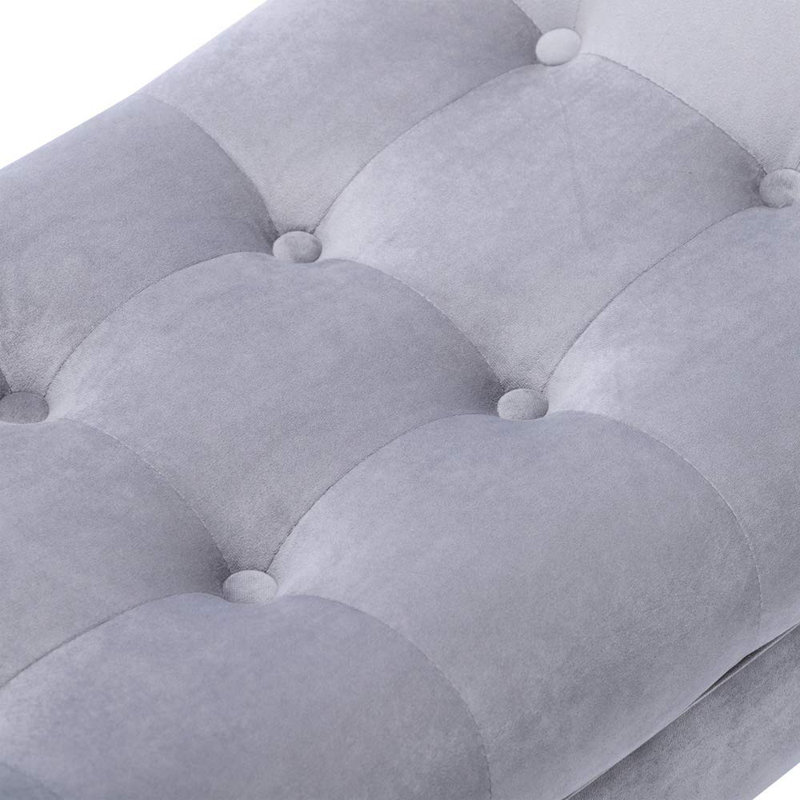 Banc rembourré Hannum, Gris foncé, H 19,5 po x l 44,9 po x P 15 po