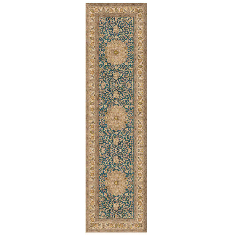 Yellow Brown Oriental Polyester Soft Touch Machine Woven Decorative Area Rug, Rectangle 5'3" x 7'7"