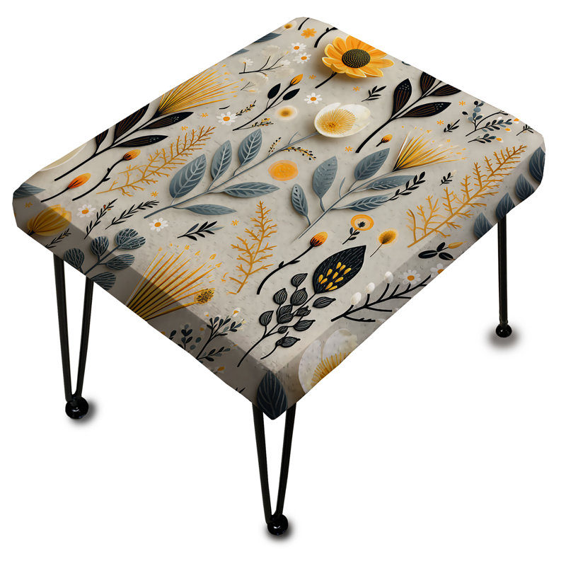 Nature's Exquis Floral Collage II - Repose-pieds rectangulaire floral
