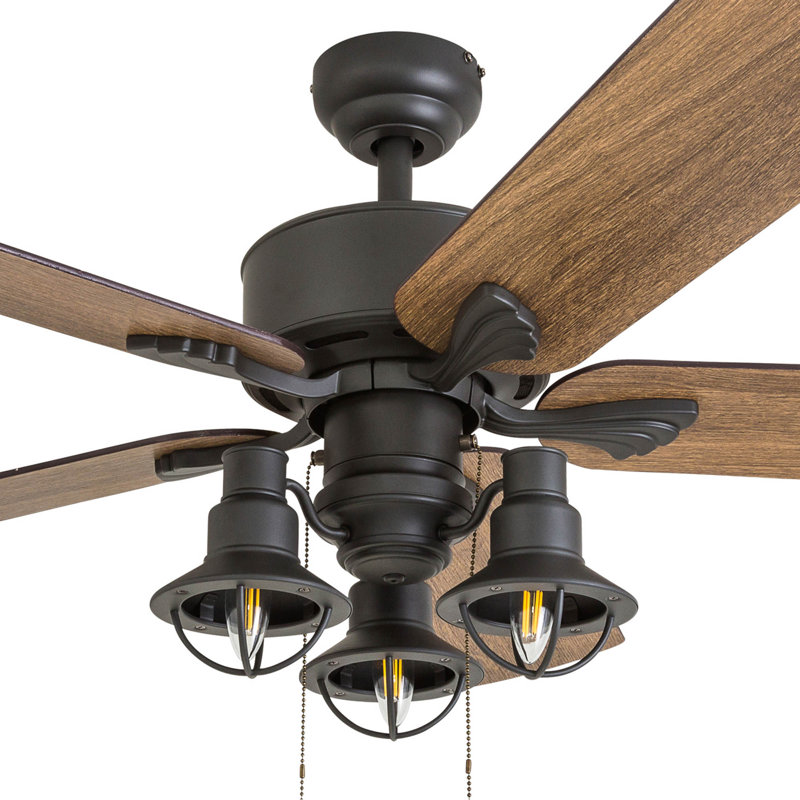 Sivan 52" Ceiling Fan with LED Light, 3 Speed Remote