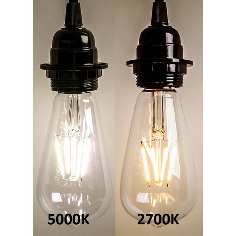 40 Watt Equivalent, ST64 LED Dimmable Light Bulb, Warm White E26/Medium (Standard) Base, 5000K