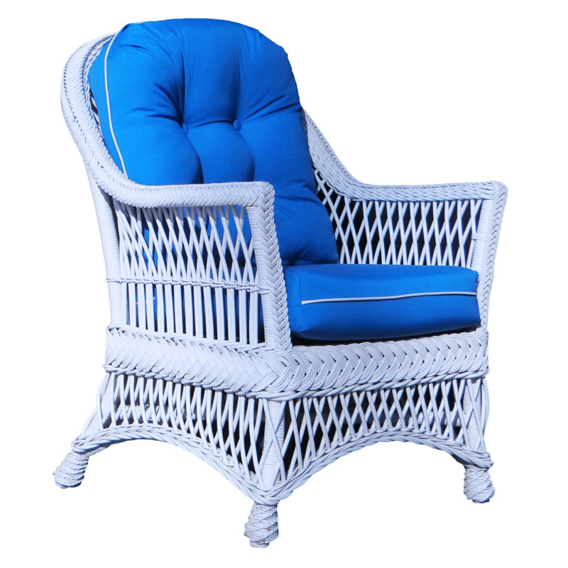 Fauteuil de 28 po Calderon, Indigo glamour, Blanc