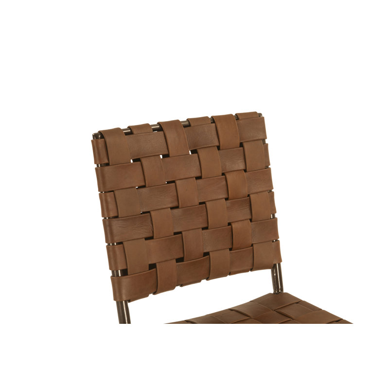 Genuine Leather Parsons Chair Dining Chair, Brown