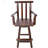 Rustic Bar Stool - Fir Wood Construction, Comfortable Backrest, Wide Armrests, 360° Swivel, Ideal For Kitchen And Dining Areas, Bar Stool