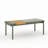 Patio Metal Coffee Table, Outdoor Modern Metal Outdoor Coffee Table with Slatted Wood-Look Tabletop, Green-263924159