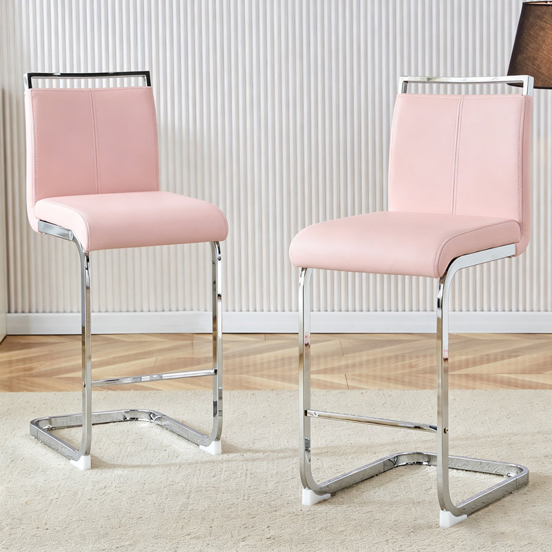 Tabouret de comptoir 25 po, Chrome chrome, Pink, Tabouret de comptoir (siège d'une hauteur de 25 p
