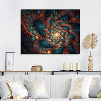 «Blue and Orange Fractal Fusion I», reproduction sur toile