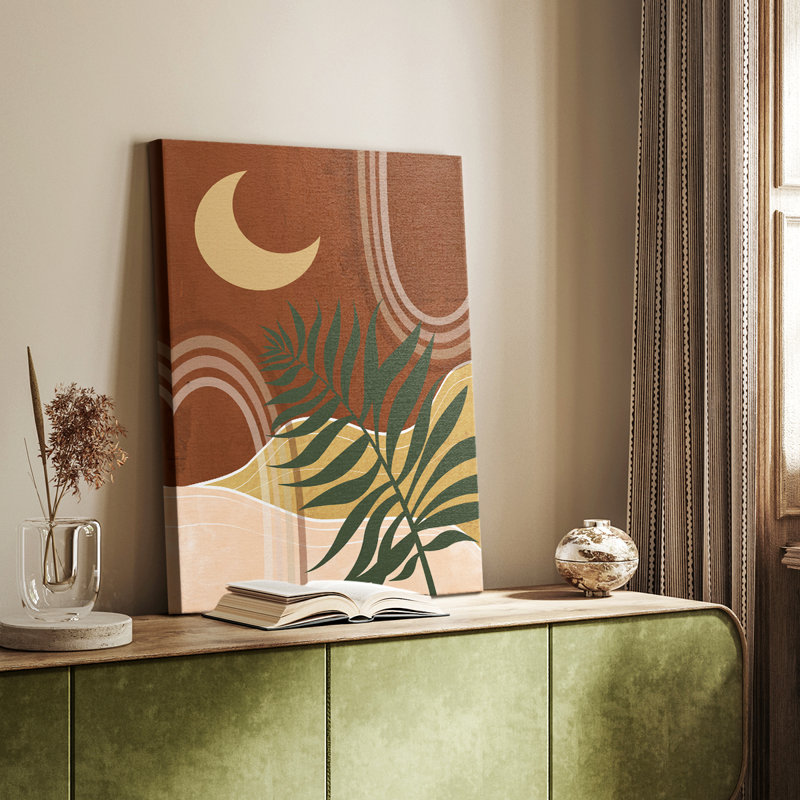 Lune et palmier Sedona - galerie Cavas sur mesure, H 60 po x l 40 po