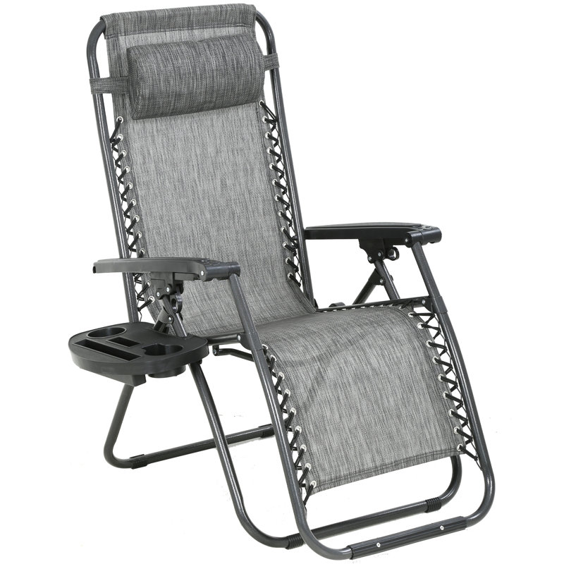 Chaise inclinable zéro gravité avec coussin Maxine, Gris
