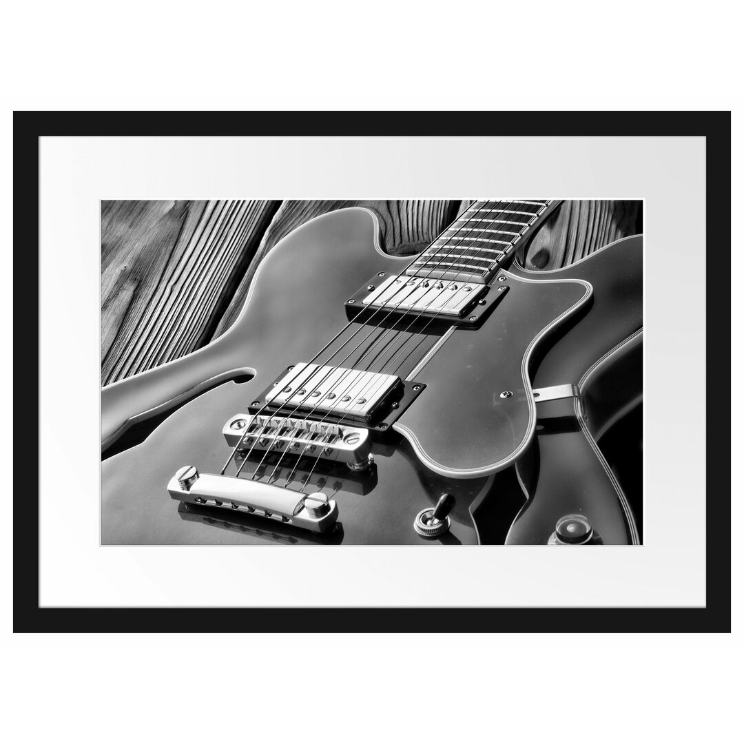 Gerahmtes Poster E-Gitarre