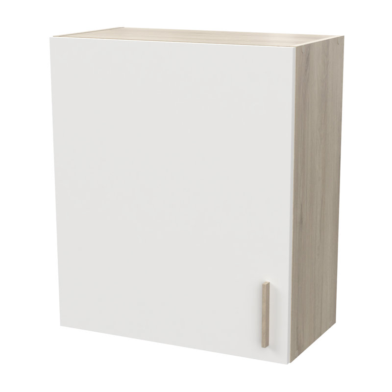Origan Wall Unit, 70cm H x 60cm W x 30cm D, White/Brown
