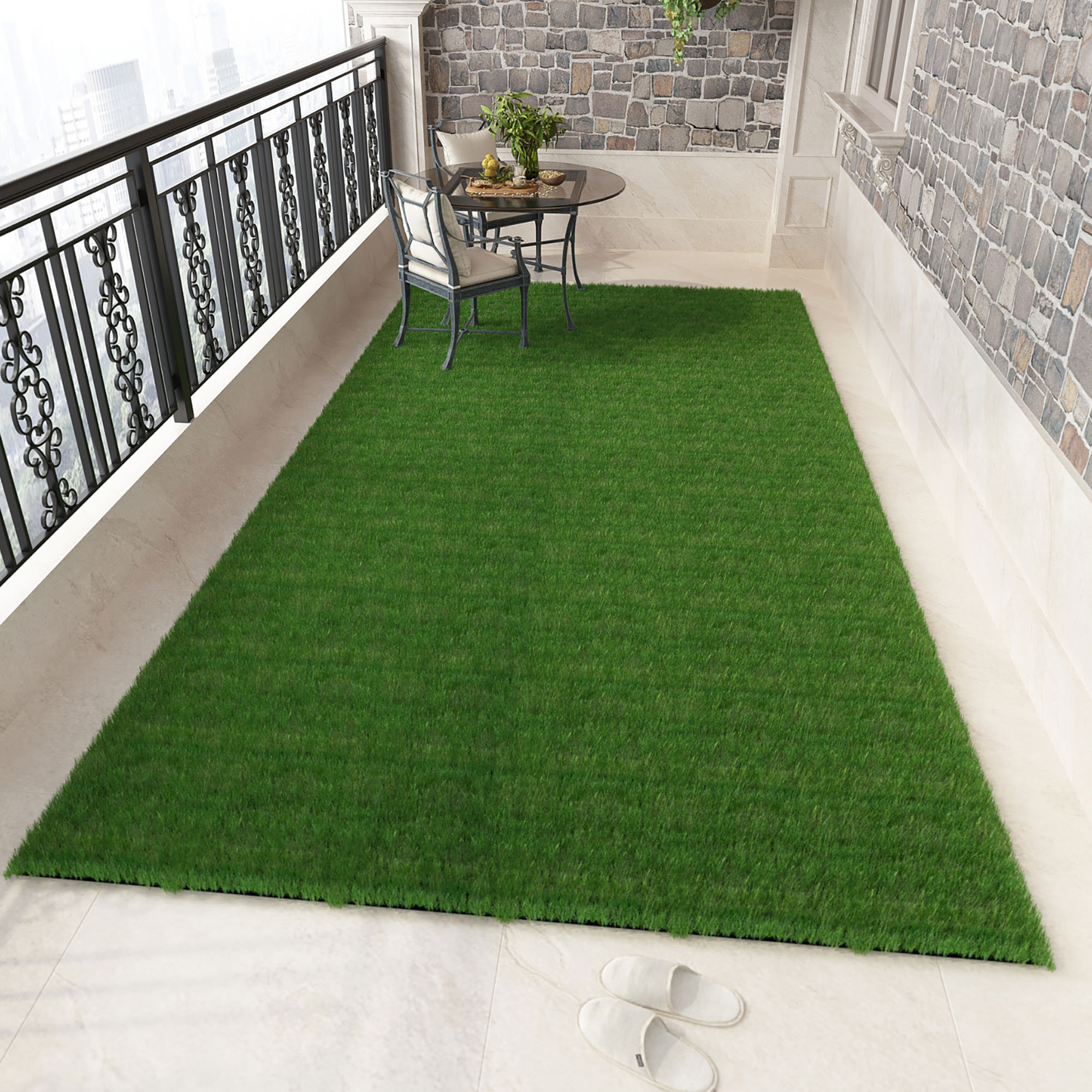 Willstar épaississement gazon artificiel pelouse Faux gazon tapis  synthétique intérieur extérieur paysage Golf jardin vert décor 