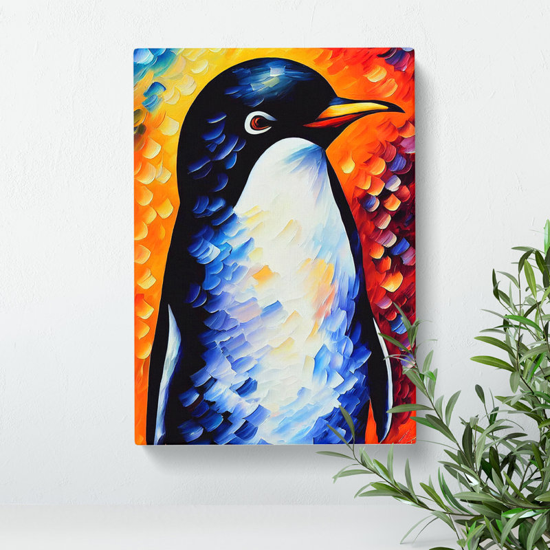 XC1022-3497X Penguin Portrait No.1 - Wrapped Canvas Print, 50cm H x 35cm W x 2cm D, Wapped Canvas