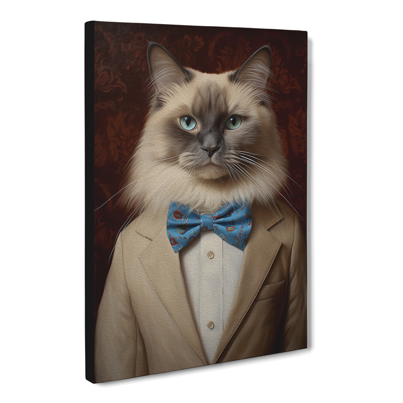 Ragdoll Cat in a Suit Painting No.2 - Wrapped Canvas, 76cm H x 50cm W x 3cm D
