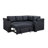 Duilio 84.5"W PVC Fabric Sleeper Sectional With USB Charger, Cupholders, Storage Arms