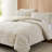 Cascade Wave Cotton Duvet Cover Cream/White 3 Piece Set King-116501375-116501376