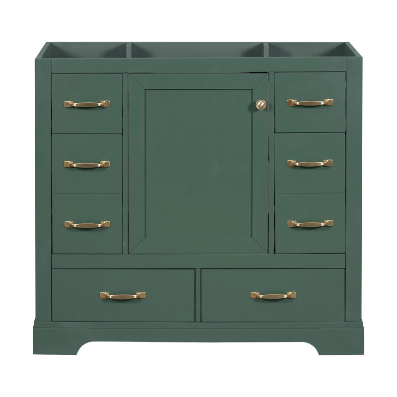 Meuble-lavabo 36 po sans lavabo, Vert, Doré