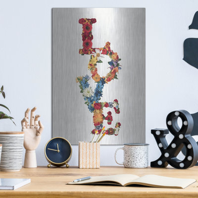 «Love» par Andreas Magnusson, art mural en métal, 12 po x 16 po