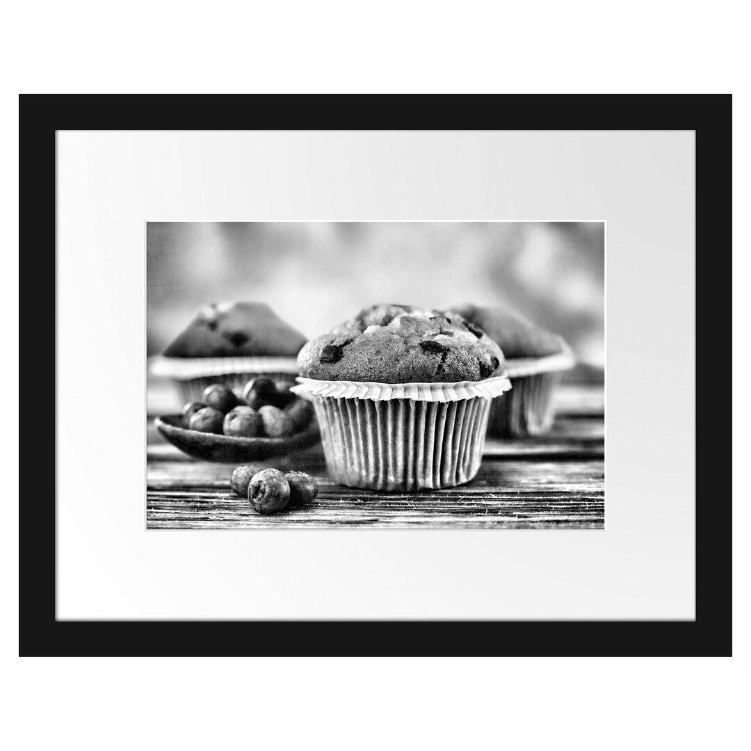 Gerahmtes Poster Muffins Blaubeeren