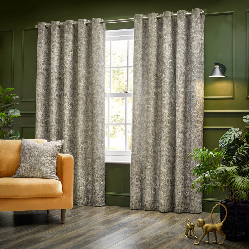Bengal Room Darkening Curtain Pair, Beige, 229 W x 229 D cm