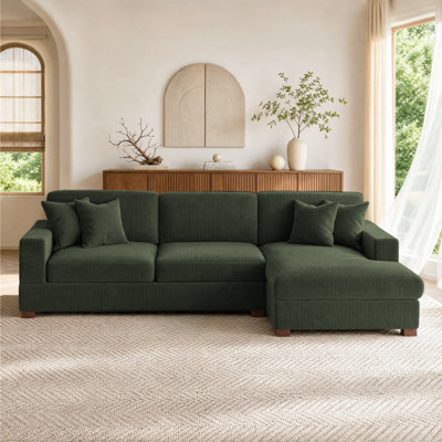 Milbrey 3-Piece Corduroy Modular Sectional with Loose Back