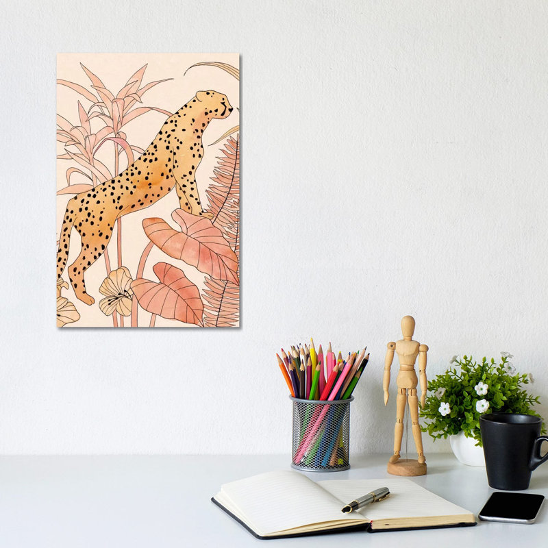 Blush Cheetah II by Annie Warren - Wrapped Canvas Print, 20.32 cm H x 30.48 cm W