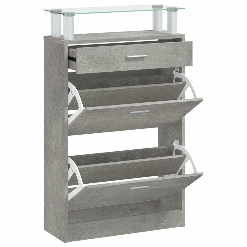Flip Down Shoe Storage, Light Grey