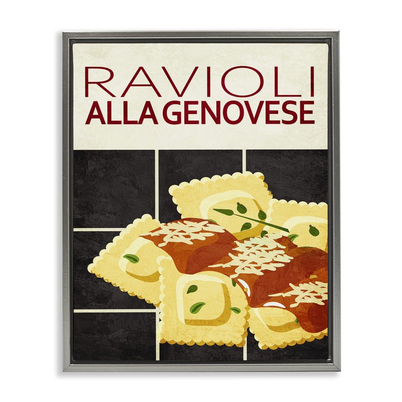 Cadre flottant de cuisine Ravioli Classic, design par Kim Allen, H 31 po x l 25 po, Cadre flottant gris lustré