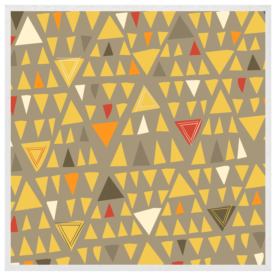 Ashleey Yellow Geometric Triangles - Single Picture Frame Art Prints