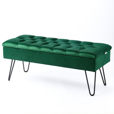 Dunfee Velvet Upholstered Storage Bench