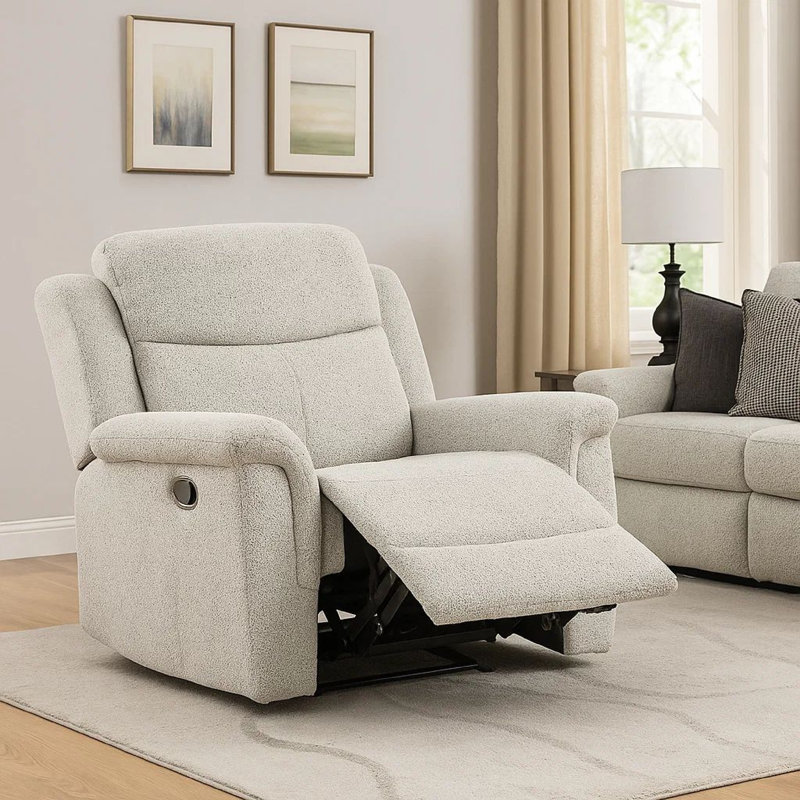 Fauteuil inclinable oscillant contemporain l 35,4 po, gris clair