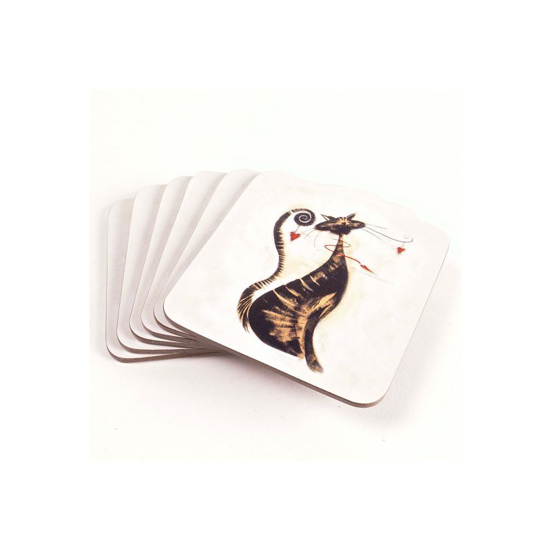 Sous-verres à liège chat
