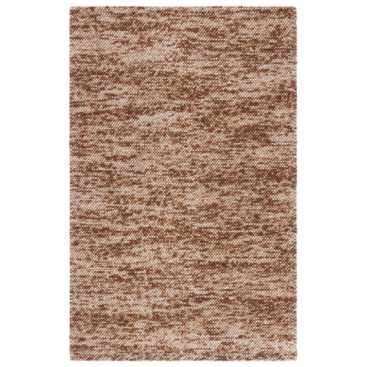 425 Handwoven Wool/Cotton/Polyester No Pattern Indoor Use Only Rug in Rust/Brown