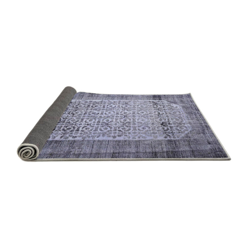 Tapis contemporain bleu, Rond 4 pi