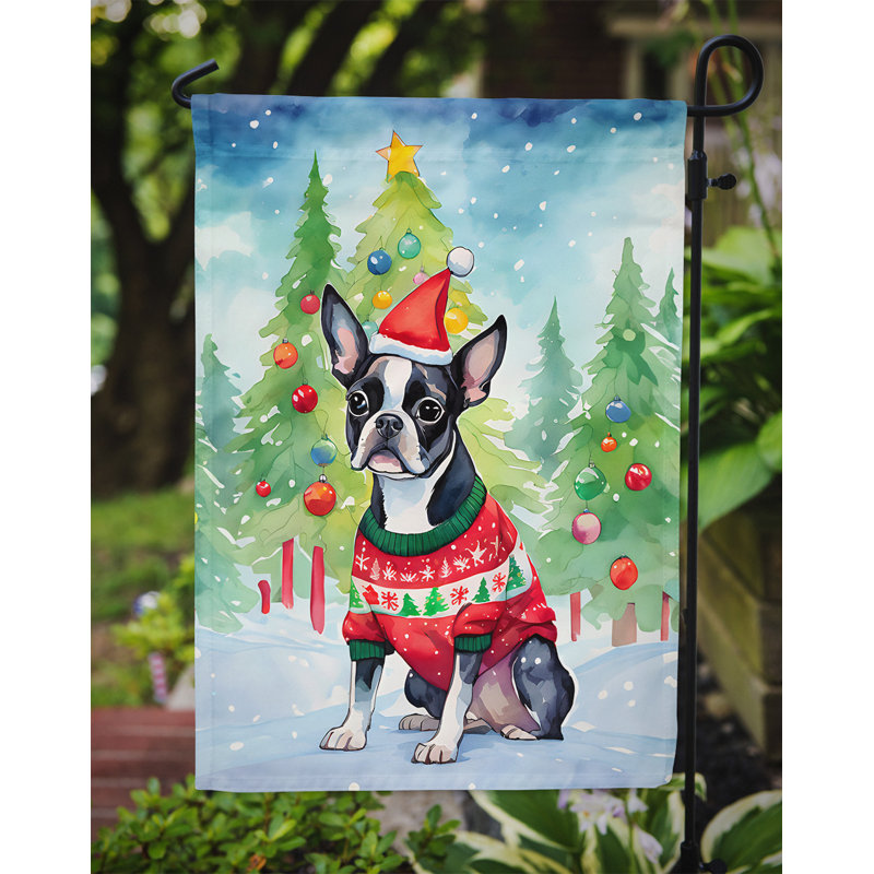 Polyester double face Noël, H 15,5 po x l 11,25 po
