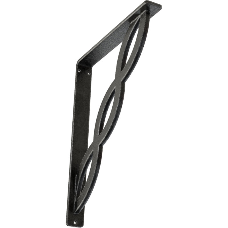 Support en fer forgé, Étain antique, H 12 po x l 1,5 po x P 10 po