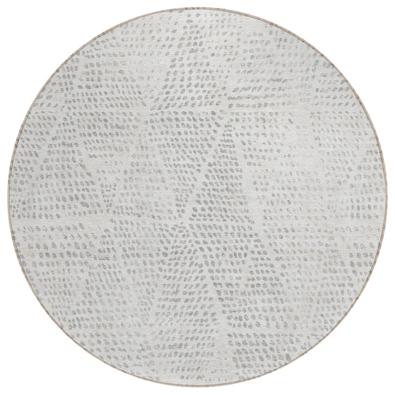 Jurnee Washable Geometric Indoor / Outdoor Rug, Round 8'