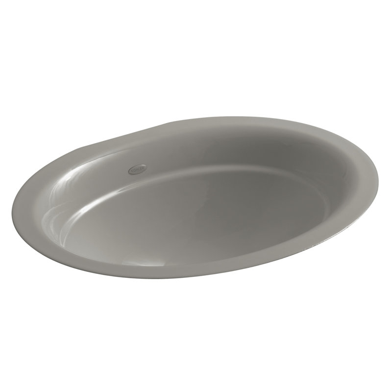 Serif Metal Oval Undermount Bathroom Sink, Cashmere