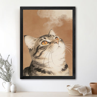«Black», encadré noir, chaton mignon, reproduction d'art encadrée