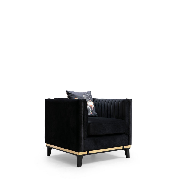 Fauteuil capitonné en polyester 33,46 po Cavitt